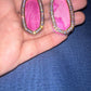 Pink cowhide earrings