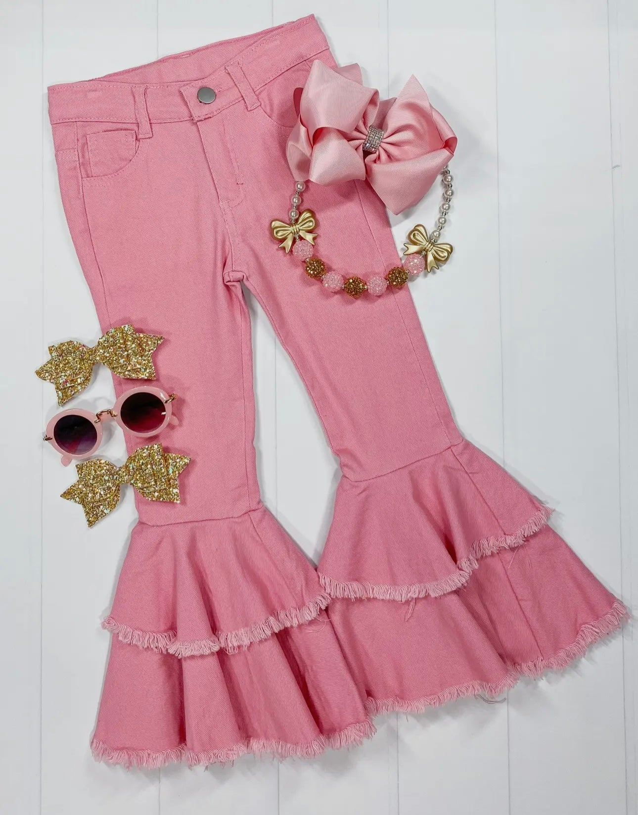 Pink double frayed Youth Bells