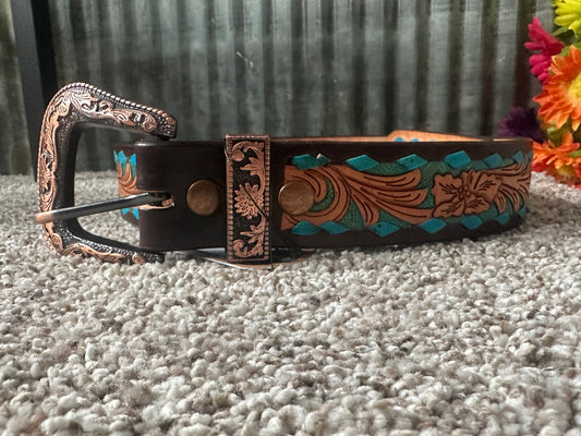 Teal Black and Brown Belt