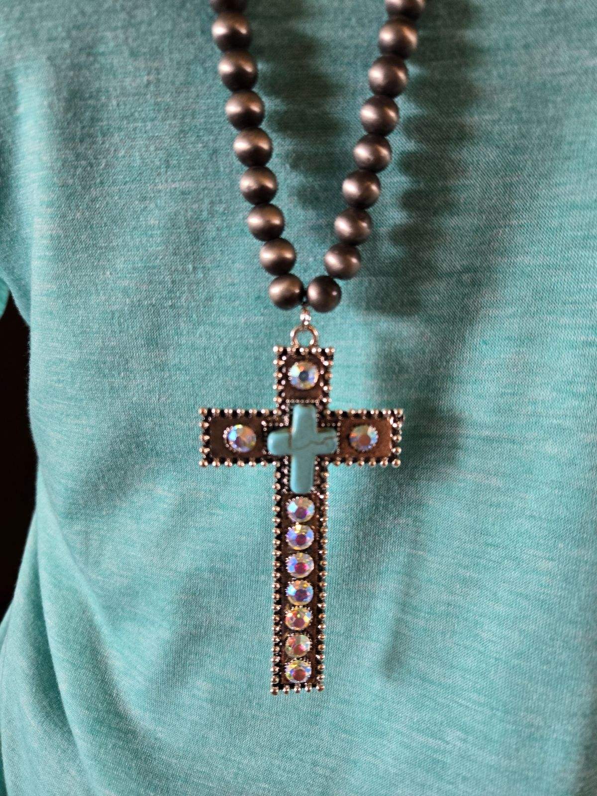 Long cross necklace