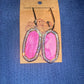 Pink cowhide earrings