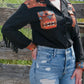 Black and orange Aztec show shirt