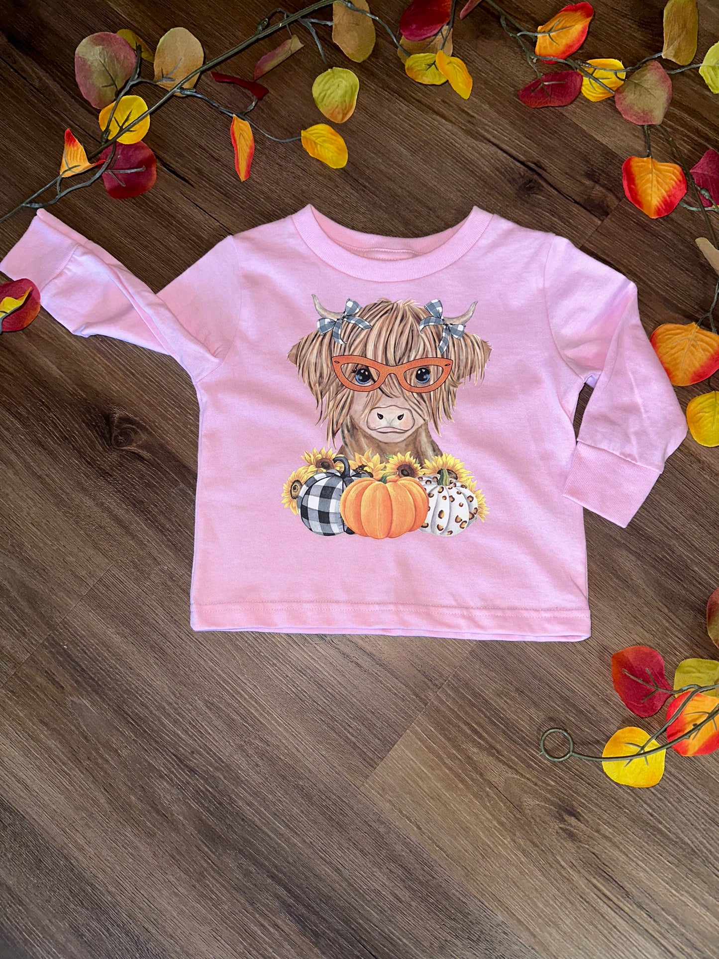 Toddler fall Highland cow crewneck