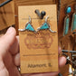 Turquoise long horn studs