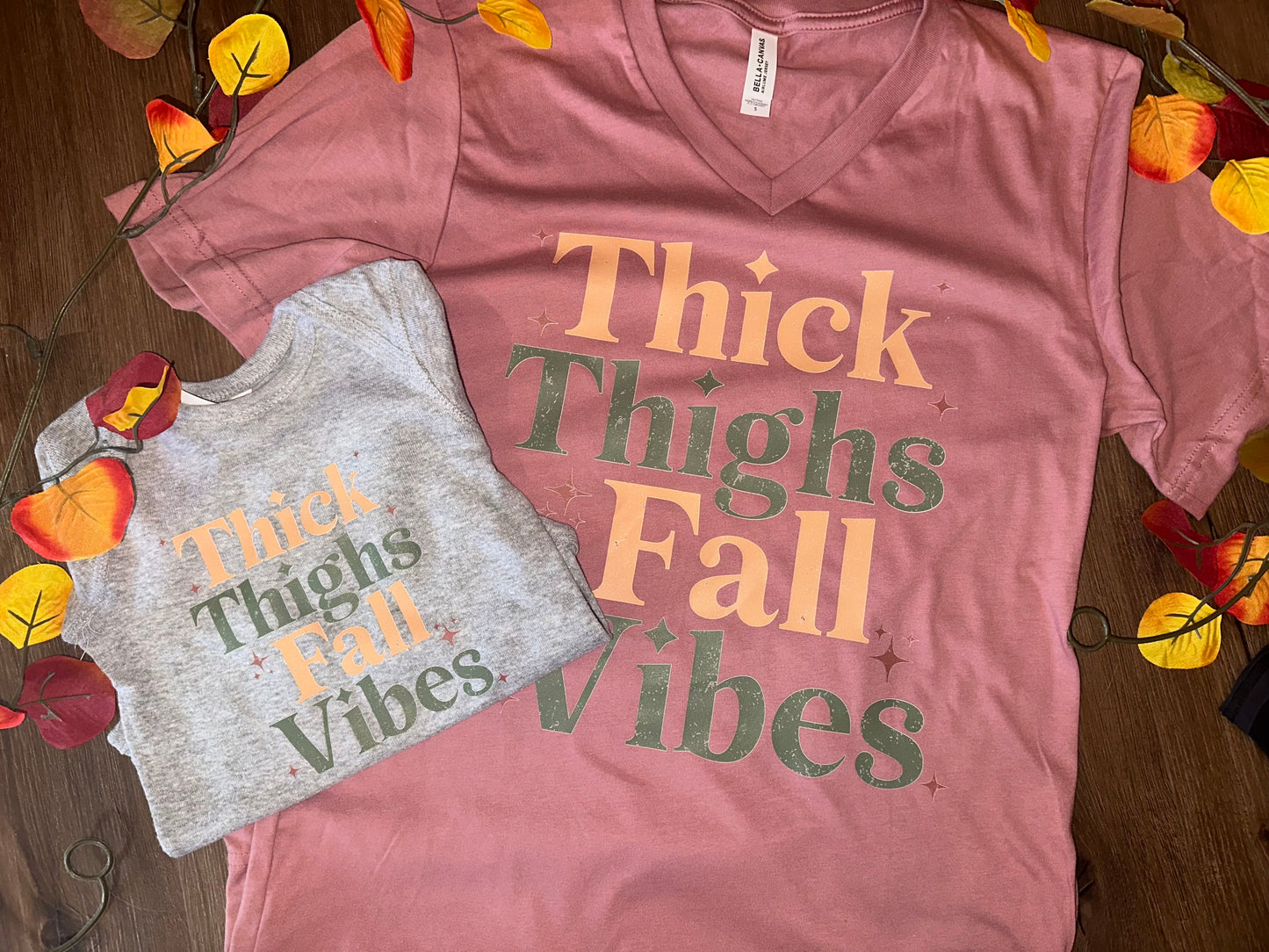 Thick thighs fall vibes adult tee