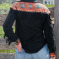 Black and orange Aztec show shirt