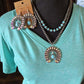 Navajo silver and turquoise iridescent squash necklace