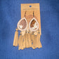 Cowhide fringe teardrop earrings