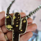 Cowhide cactus necklace