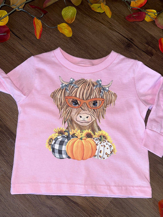 Toddler fall Highland cow crewneck