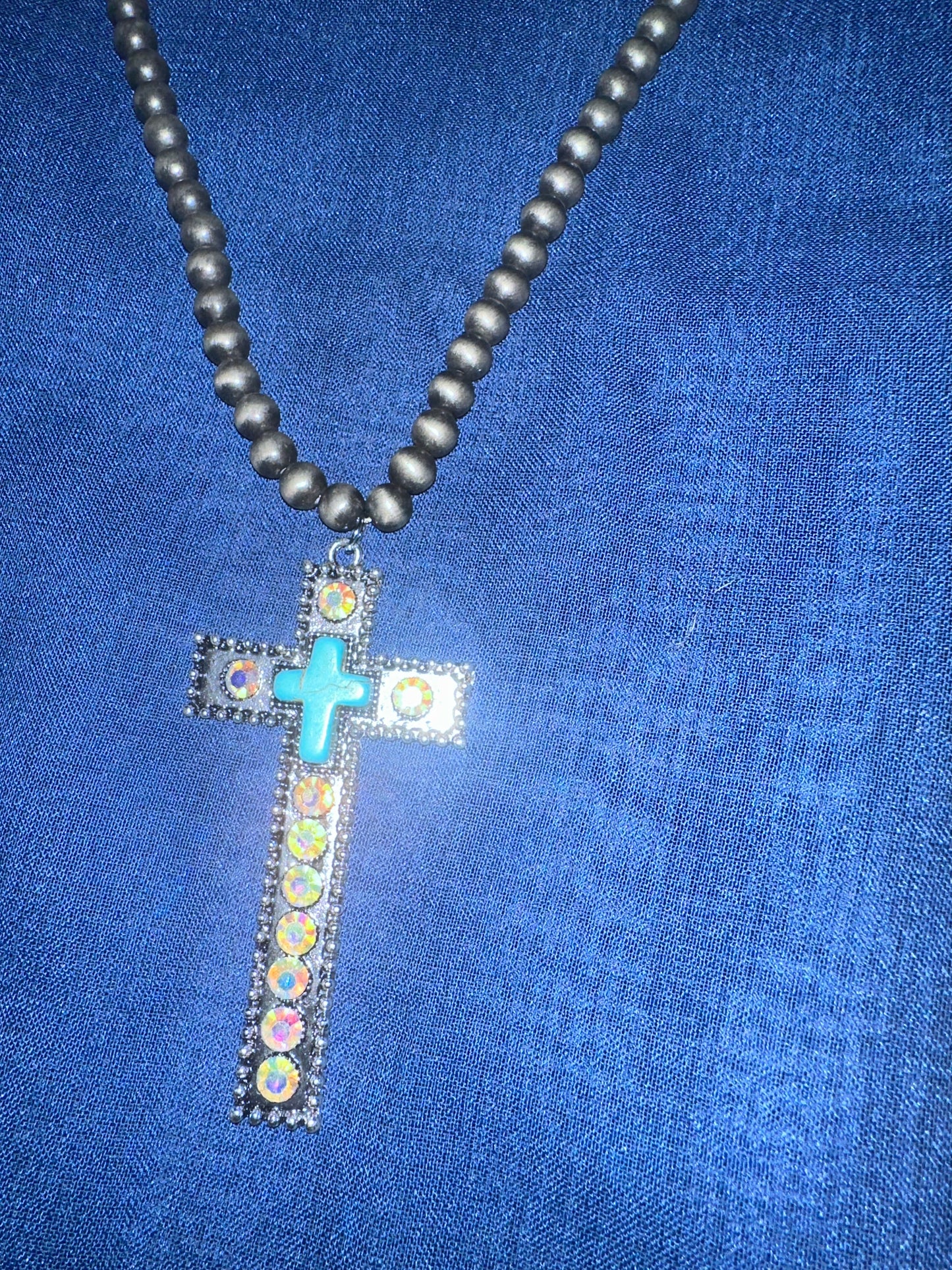 Long cross necklace