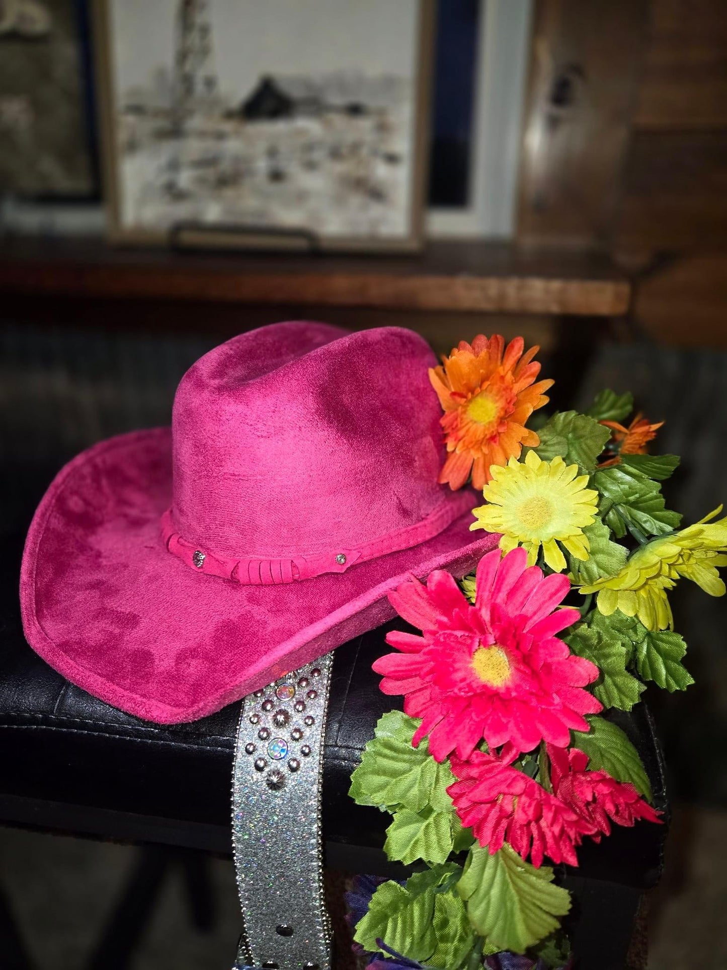 Pink Suede Cowgirl Hat (Youth)