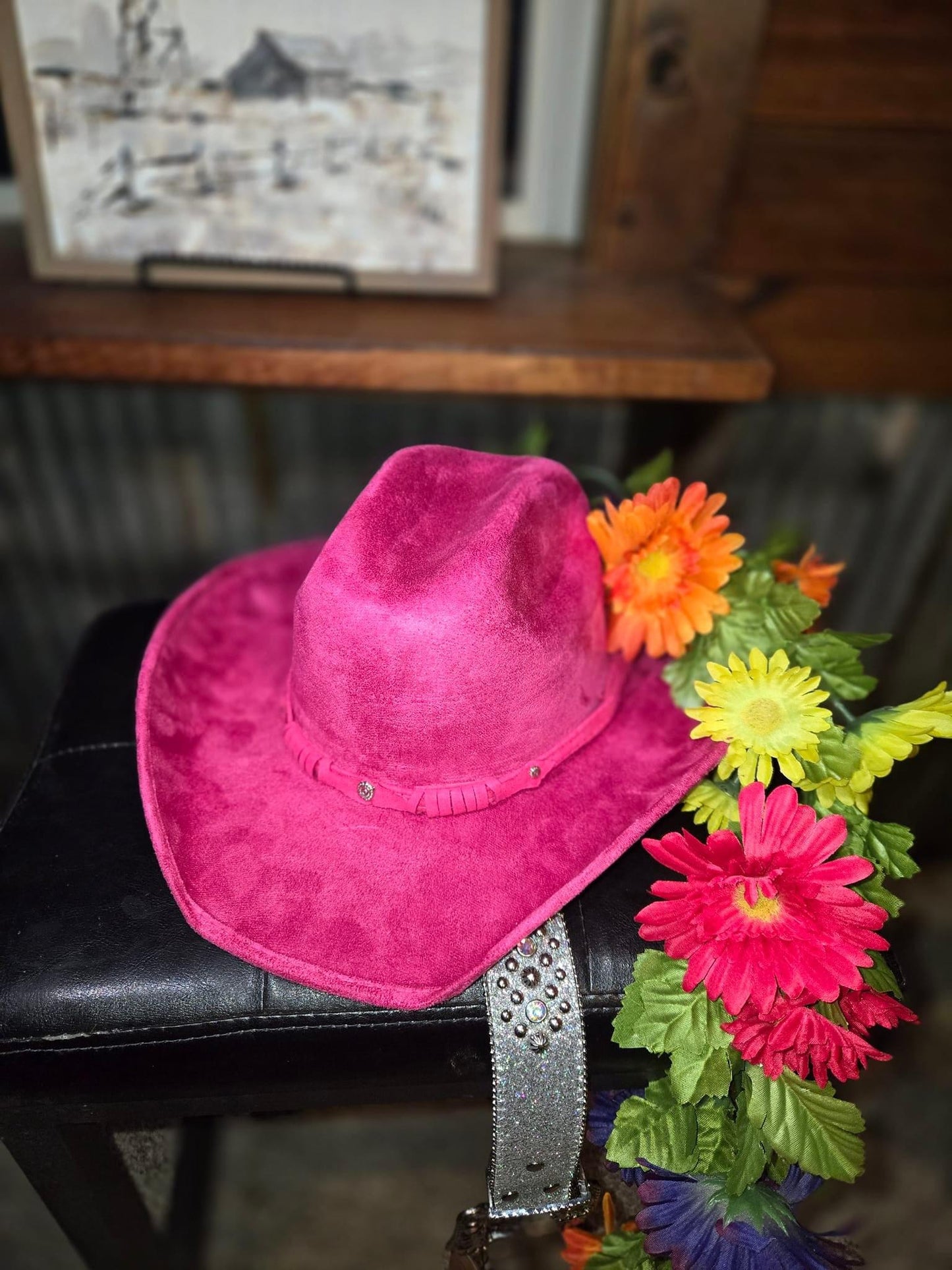 Pink Suede Cowgirl Hat (Youth)