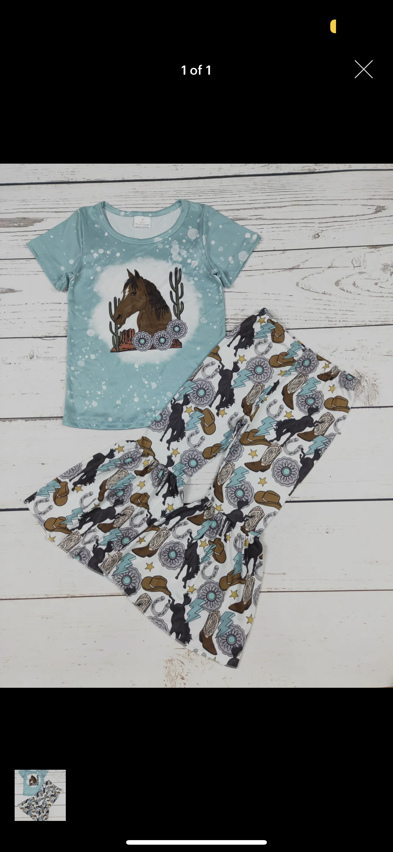 Teal horse tee and Bells (Youth)