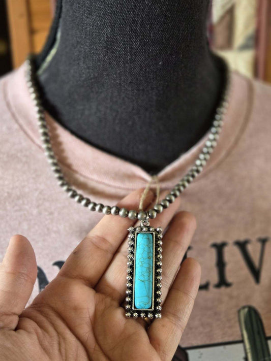 Navajo marbled turquoise accent necklace