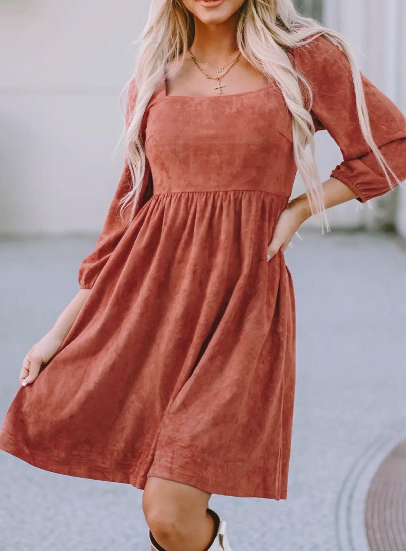 Rust colored Velvet Dress