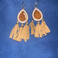 Cowhide fringe teardrop earrings