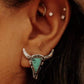 Turquoise long horn studs