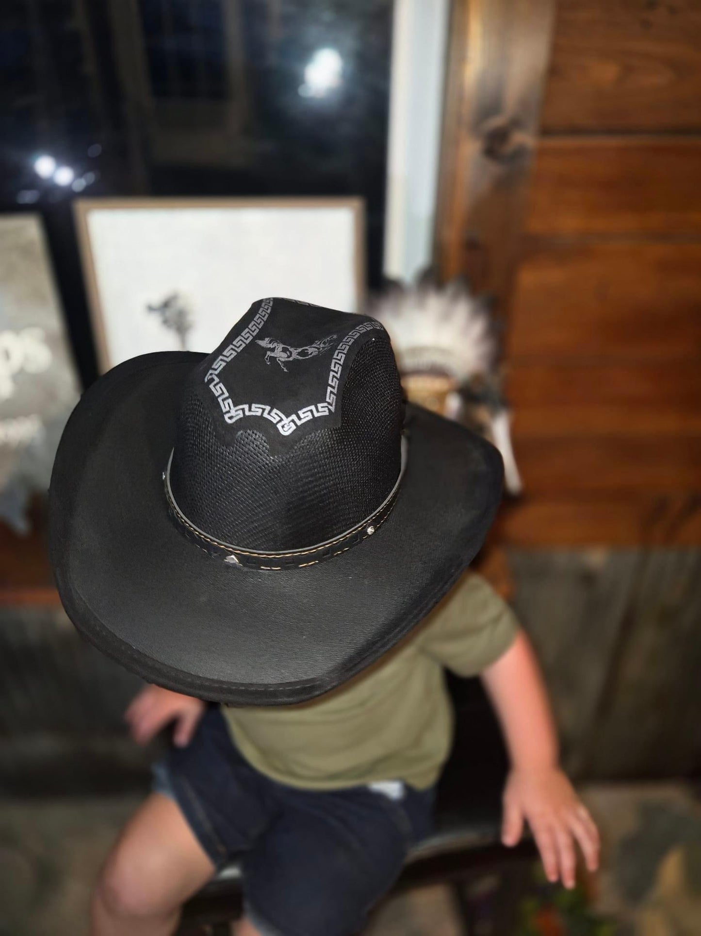 Black “Lane Frost” cowboy hat (Youth)