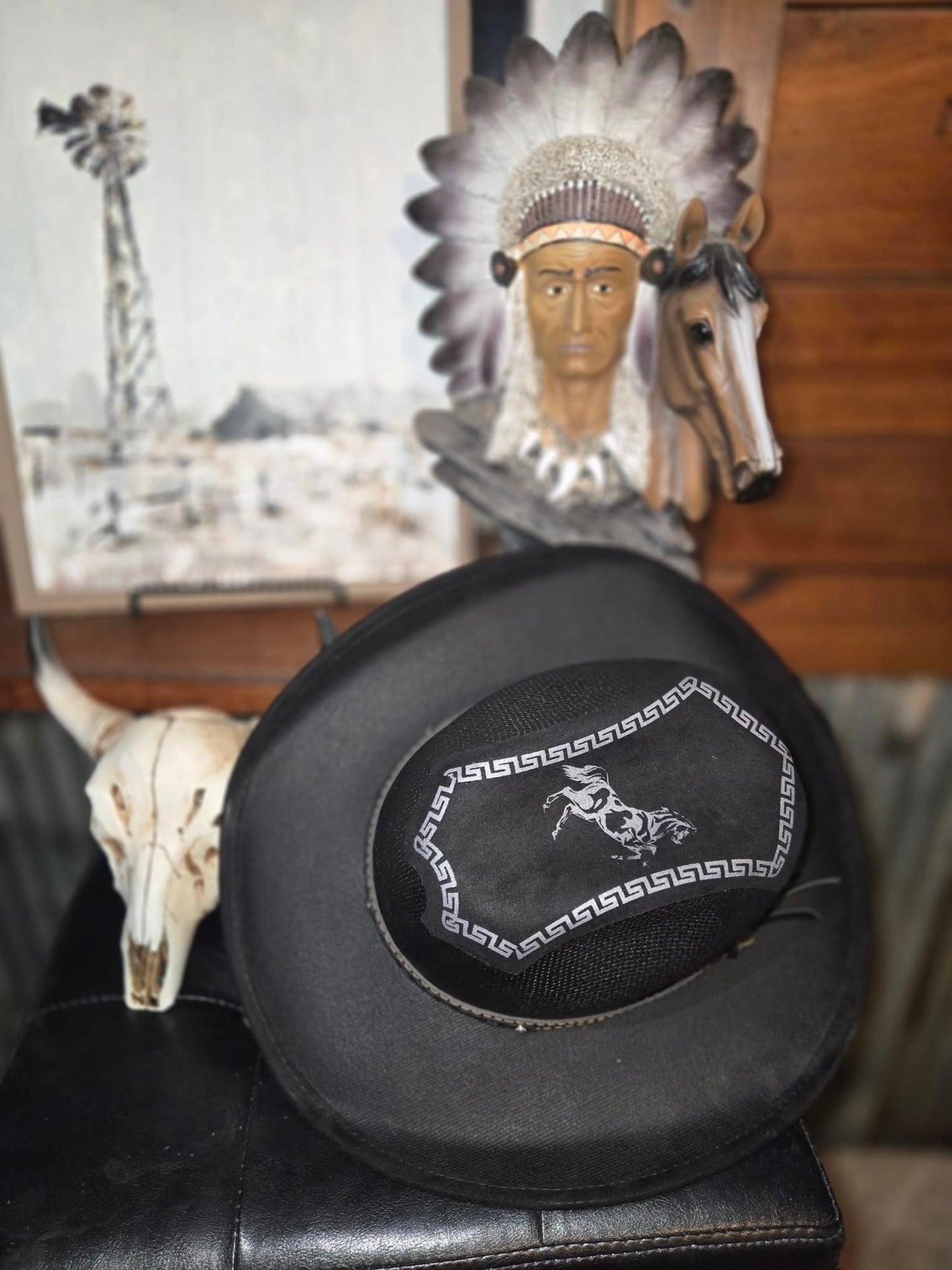 Black “Lane Frost” cowboy hat (Youth)