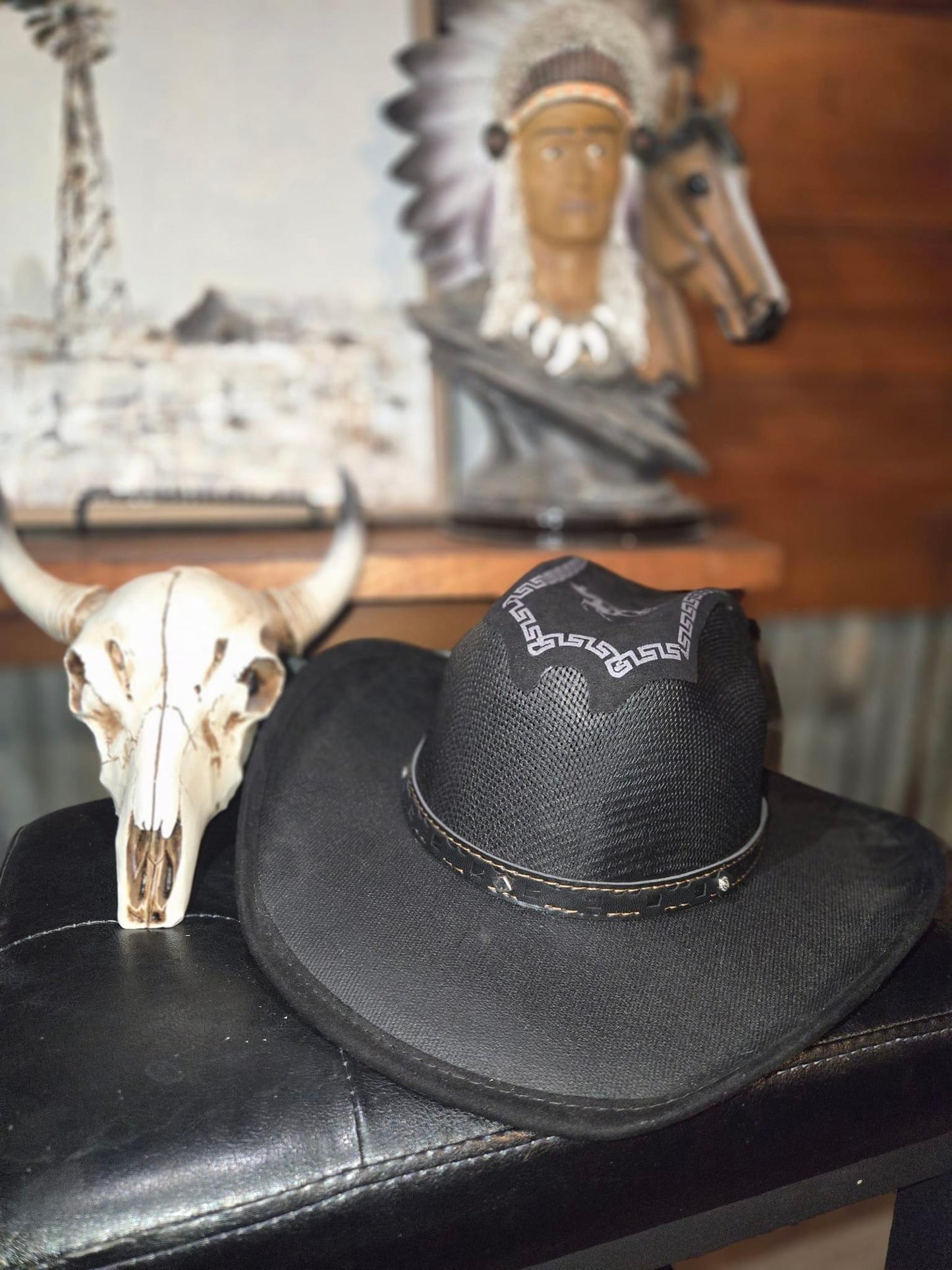 Black “Lane Frost” cowboy hat (Youth)