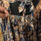 Navy and peach floral blouse plus size