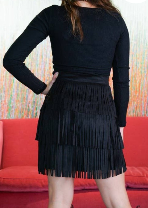 Seude Fringe Mini Skirt