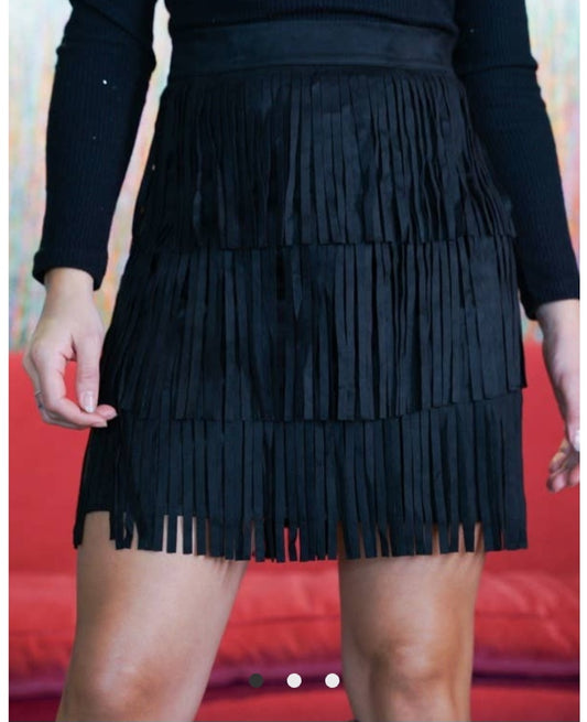 Seude Fringe Mini Skirt