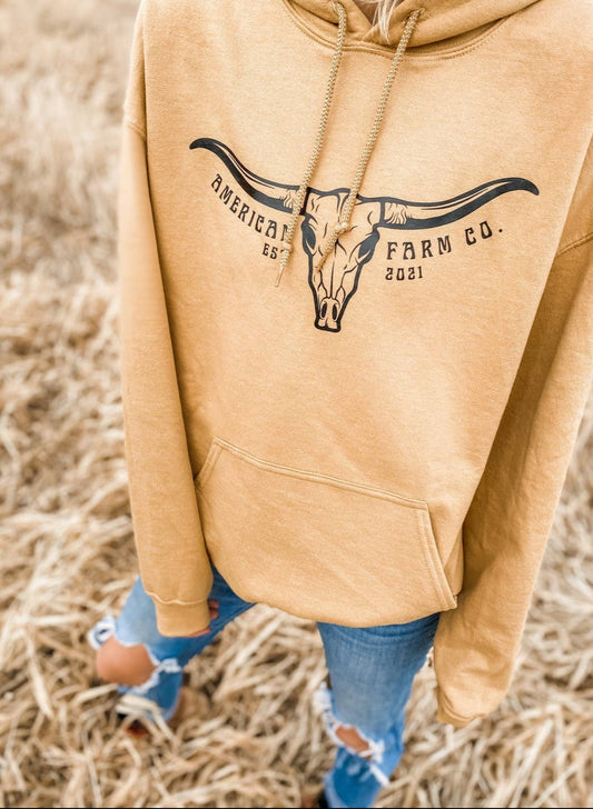 Long horn farm company hoodie