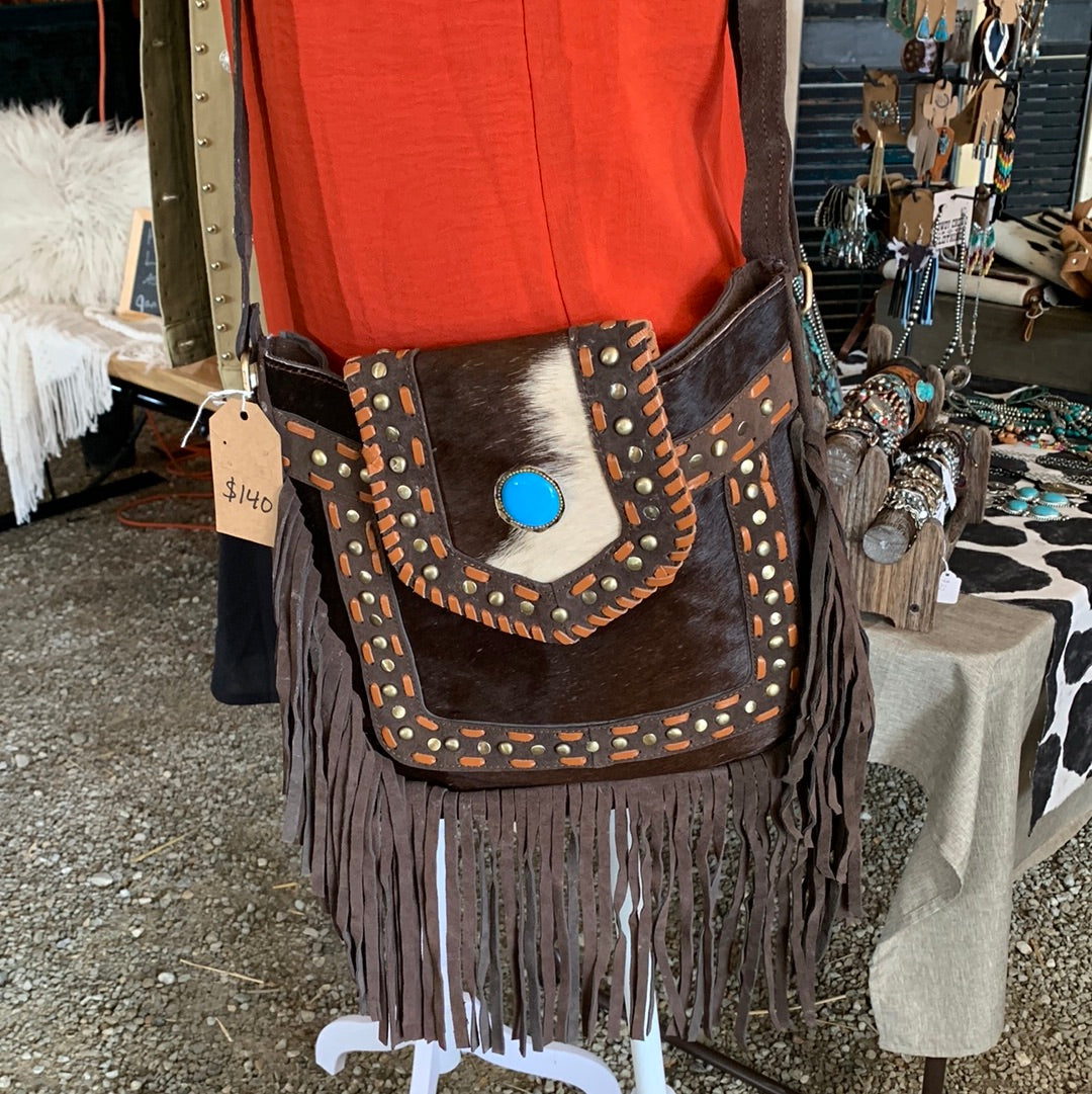 Cow hide leather purses