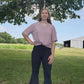 Blush pink ribbed blouse