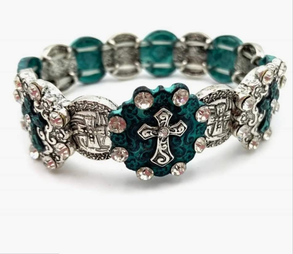 Turquoise cross bracelet